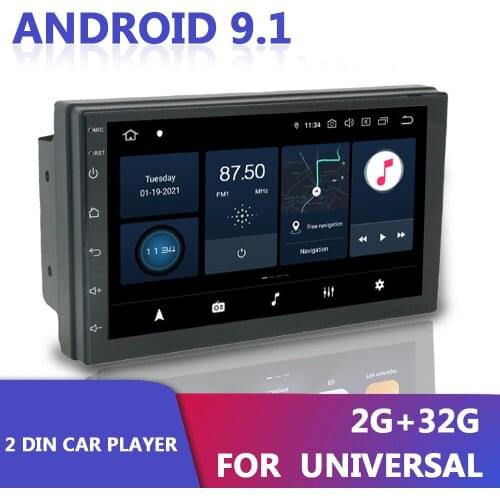 LEEPEE Car Radio Wifi Bluetooth-compatible MP5 Player GPS Navigation Video Player 2 Din Android 9.1 7" TFT Touch Screen