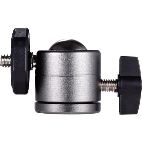 Mini Ball Head 360 Degree Rotatable Aluminum Alloy Ball Head Mount with 1/4 Inch Screw for Camera Camcorder Tripod