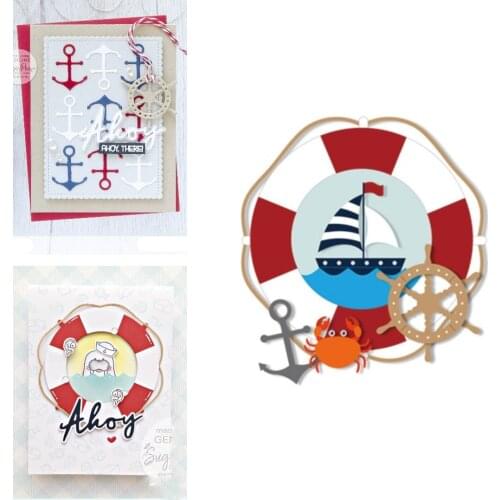 Nautical Lifebuoy Metal Cutting Dies for DIY Scrapbooking Crafts Stencils Make Photo Album Template Handmade Decoration 2021 NEW