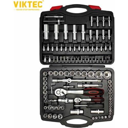 Viktec 108pc 1/4"&1/2" Hex Drive Socket Set Screwdriver Bit Torx Ratchet Driver Tool Kit