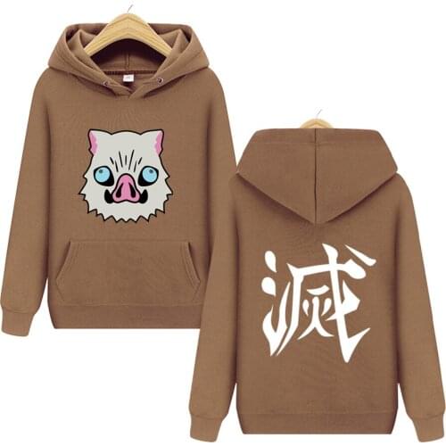 2020 Fashion Latest Japanses Anime Costume Demon Slayer Kisatsutai Inosuke Boar Mask Printing Hoodies Harajuku Sweatshirt