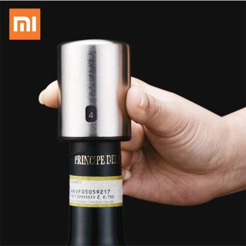 Original xiaomi mi Mijia Circle Joy Smart Wine Stopper Stainless Steel Vacuum Memory Wine Stopper Electric Stopper Wine Corks