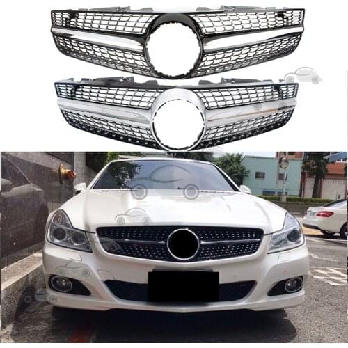 Front Bumper Racing Grill Billet Grille Cover For Mercedes-Benz R230 2008-2012