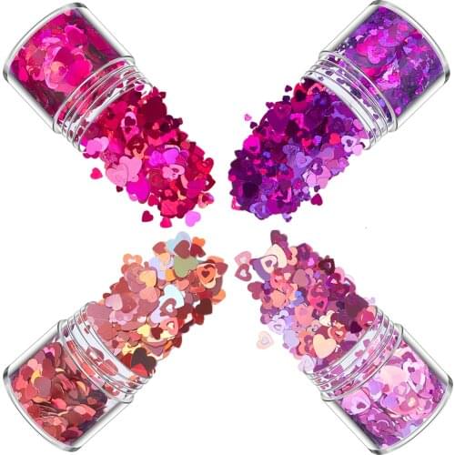 4PCS/Set 3\4\6mm Hollow Peach Heart Star Glitter Resin Fillers Mixed Color Resin Mold Filling Decoration Jewelry Making Tool