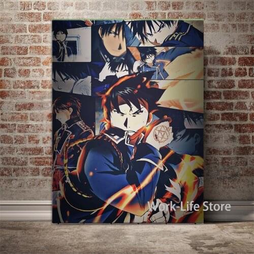 Fullmetal Alchemist Brotherhood Roy Mustang Home Decor Canvas Painting Wall Picture Living Room Decoration Art Posters and Print