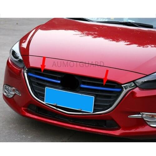 Car Front Grill Trim Strips Cover Sticker Decal Car Styling Accessories Protector Sticker For Mazda Axela 2017 2018