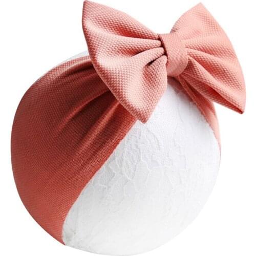 2019 New Big Bow Headband For Girls Solid Large Hair Bows Elastic Turban Head Wraps Kids Top Knot Hairband Hair Accessories
