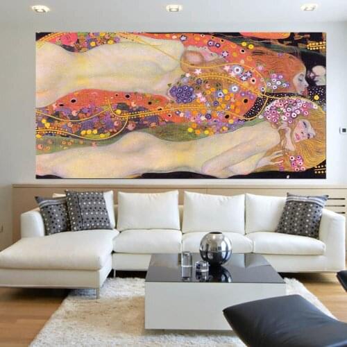 Hand painted oil painting canvas wall art decor pictures beauty lady By Gustav klimt wall painting art no framed oil painting