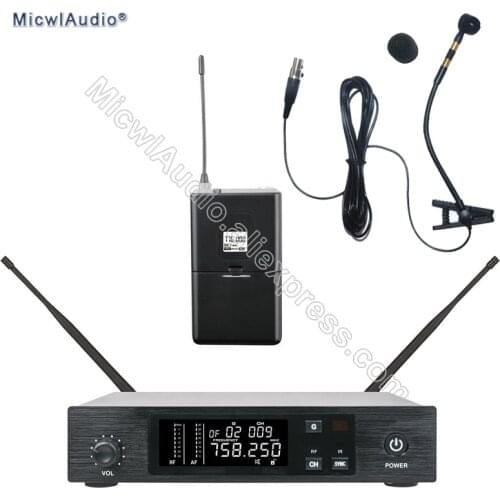 Stage Performance Sing Wireless Microphone Speaking UHF System Transmitter Sets With Instrument Musical Microphone For Bodypack