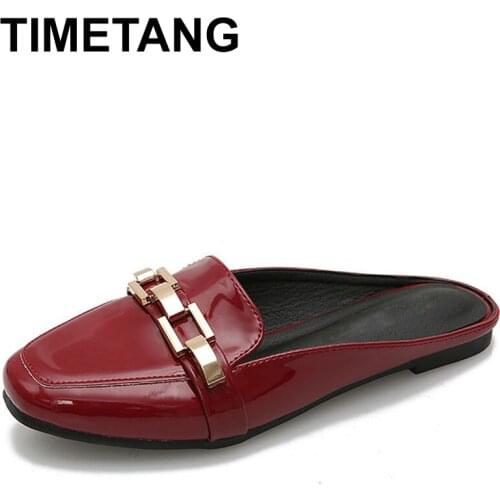 TIMETANG New Summer Womens Shoes Fashion Chains Slippers Casual Flat Heel Womens Slides Big Size Outdoor Ladies SlippersE876