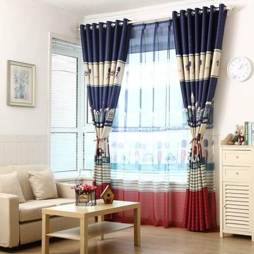 Modern Kids Cartoon Curtains For Living Room European Style Tulle Curtains for Baby Boy Room Bedroom