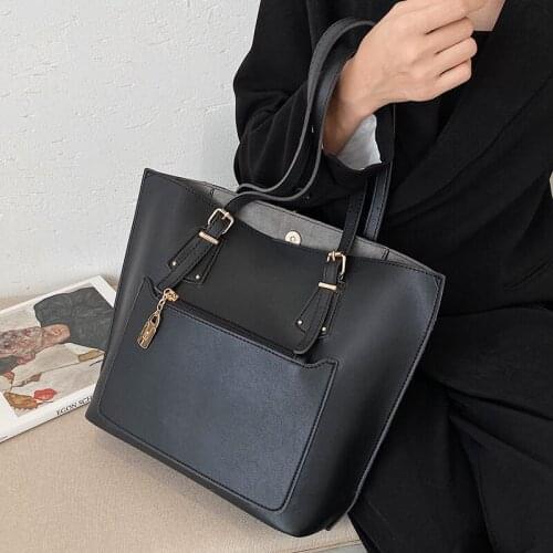 SWDF Simple PU Leather Shoulder Bags For Women 2021 Trend Hand Bag Womens Trending Totes Branded Travel Handbags And Purses Sac
