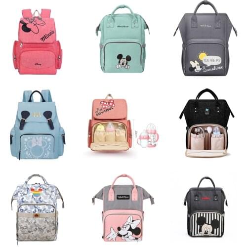 Disney USB Diaper Bag Backpack Mummy Maternity Nappy Bag Baby Bag Baby Mickey Mouse Travel Nursing Bag Baby Care Bag Wet Bag