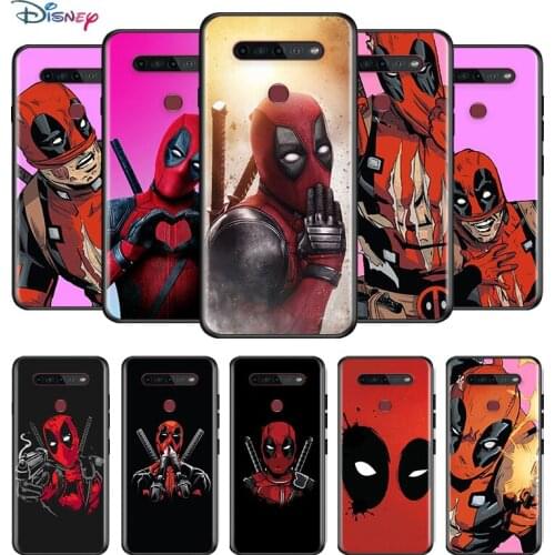 Marvel Avengers Deadpool Super Hero For LG G8 G8S G8X V30 V30S V40 V50 V50S V60 Q60 ThinQ 5G Soft TPU Silicone Black Phone Case