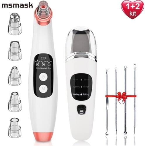Ultrasonic Skin Scrubber Facial Pore Cleaner Vacuum Suction Extractor Blackhead removal Deep Clean Acne Needle Skin Care Tools