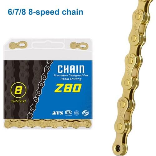 Bicycle Chain 6/7/8/9/10/11s Double X Bridge Type Golden Electroplated Cycling Chain Road/folding/Mountain Bikes Accessories