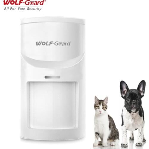 Wolf-Guard Smart Wireless Pet Immune PIR Motion Sensor 433MHz 110° Detector for Home Alarm Security Burglar System White