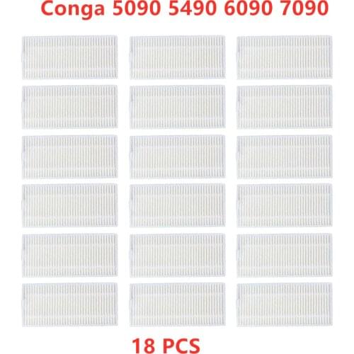 Replacement parts for Cecotec Conga 5090 5490 6090 7090 Robot Vacuum Cleaner Accessories Kit Pack of 10 Dust Box Hepa Filters
