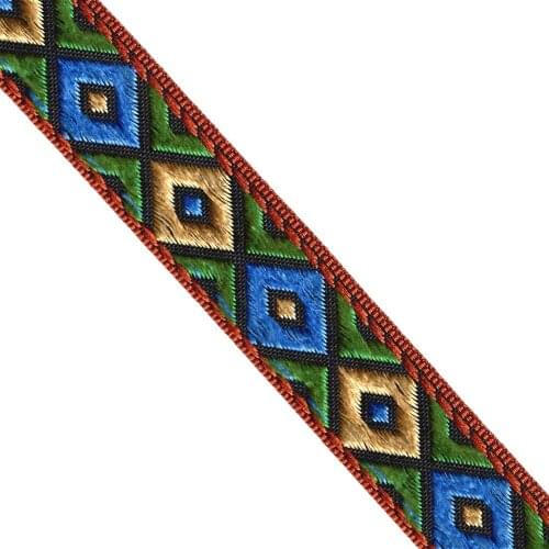 ZERZEEMOOY 7/8'' 22mm 5yard/lots 100% polyester Geometric Ethnic Embroidered Jacquard Ribbons Trim DIY For Dog Collar
