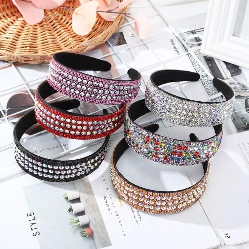 Haimeikang Colorful Gem Baroque Headbands For Women Rhinestone Luxury Hair Accessories Fashion Girls Hairbands Hair Hoop