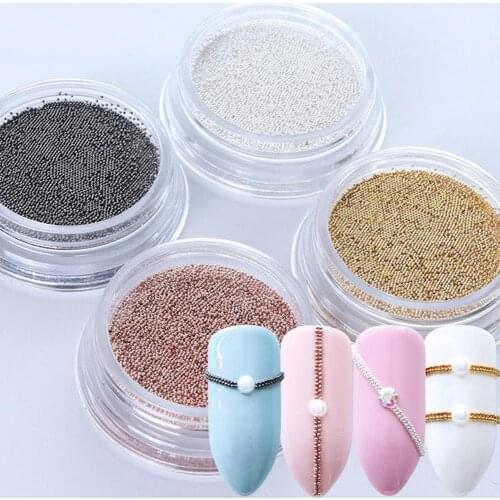 0.4mm 3D DIY Micro Steel Beads Solid Color Nail Art Decorations Mini Charm Stud Mini steel beads, solid color, make your nail