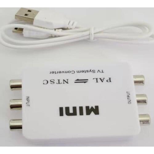 100pcs Mini Portable NTSC TO PAL or PAL to NTSC Dual-Way TV System Converter Bi-directional Convertor