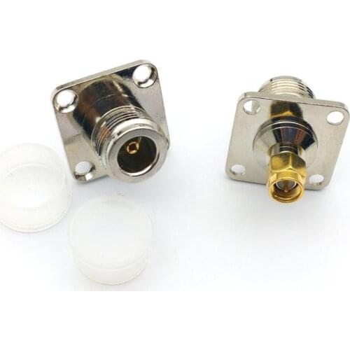 20PCS COPPER SMA Male Plug to N Female Jack with 4 Hole Flange Panel Mount Chassis RF Coaxial Adapter