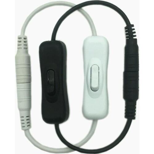 2pcs DC12V Black / white direct insertion switch manual DC power switch 5.5mm * 2.1mm barrel 505035282835, LED lamp bar