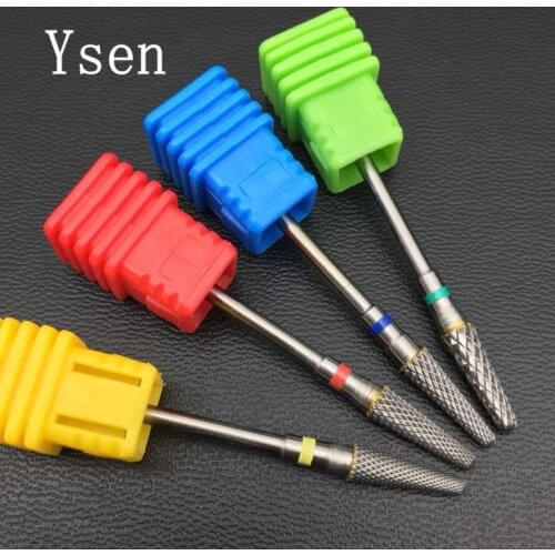 4 size bullet type carbide nail drills for electric manicure machine to remove dead skin nail file polishing tool accessories