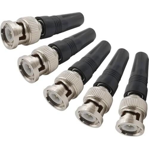 4Pcs Surveillance BNC Male RF Coaxial Plug Adapter Twist-on Coaxial RG59 Cable for CCTV Camera Video/AUDIO Connector