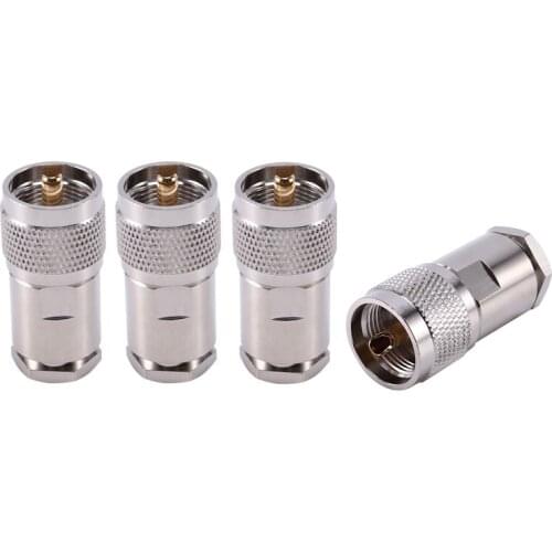 4Pcs UHF Male Plug PL259 Clamp the RG8 RG165 RG213 LMR400 Connectors Male Plug PL259 Clamp LMR400 Connectors