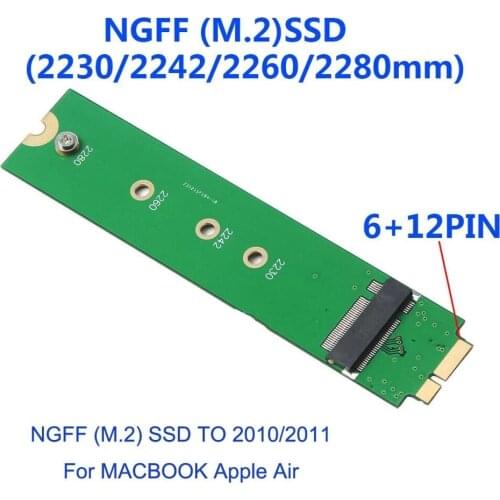 M.2 NGFF SSD A1369 A1370 Adapter voor 2010 2011 MacBook Air M2 SSD Converter Card Suppor 2230 2242 2260 2280 Solid State Drive