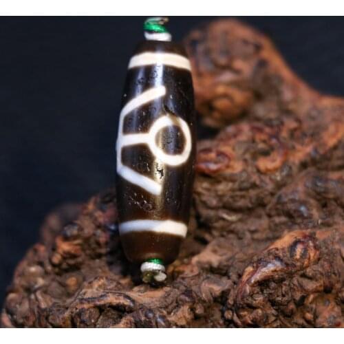 AL Treasure Magic Power Tibetan old Agate TAIREN GUIREN dZi Bead Amulet Pendant Talisman Timestown UPD21Asw