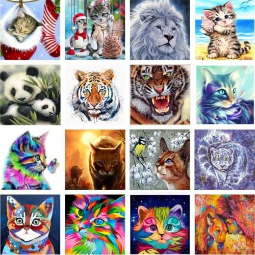 5d New Product Diamond Painting Cartoon Cat Animal Full Diamond Mosaic Creative Hobby Home Decoration Painting Personalized Gift