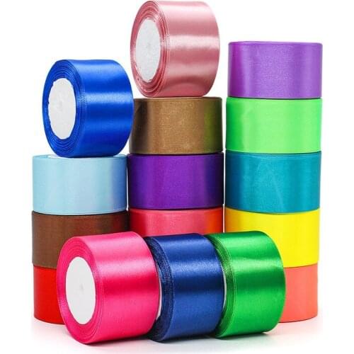 44meters Satin Wrapping Ribbon 5cm Blue Red White Green Ribbon for Gift Wrapping, Perfect Lace Trim for Embroidery Hair Band