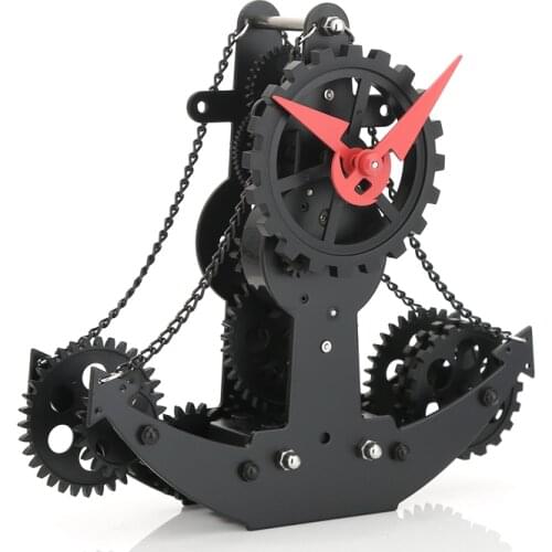 Large Creative Gear Clock Mini Pirate Ship Mechanical Gear Table Clocks Shabby Chic Vintage Style Living Room Zegar Home Decor
