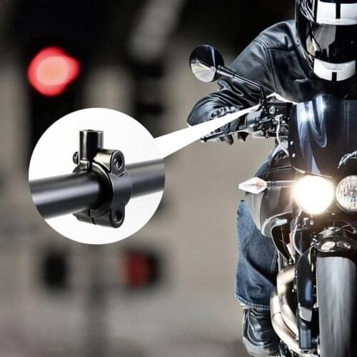 Black Aluminum Alloy Motorcycle Accessories Mirror Mount Clamp Rear View Mirror Holder 8/10MM Adapter Bracket Size 22mm