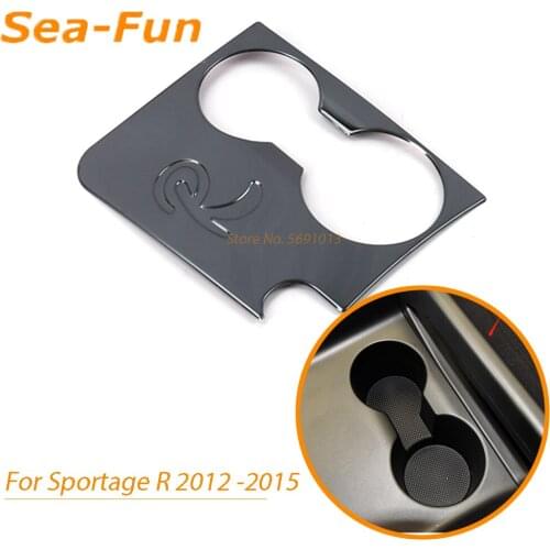 For Kia Sportage R 2012 2013 2014 2015 Water Cup Holder Decorative Cover Trim Frame Stainless Steel Car Styling Accessories