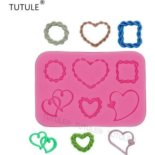 Gadgets - love rattan, chain, square, double love, silicone jelly cake mold-Cake chocolate biscuit DIY kitchen baking tools