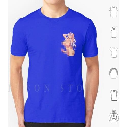 Purple Hair Thick Futanari Boobs Dick T Shirt Cotton Men Diy Print Purple Hair Ejaculating Hold Cumming Jizz Sexy Hot