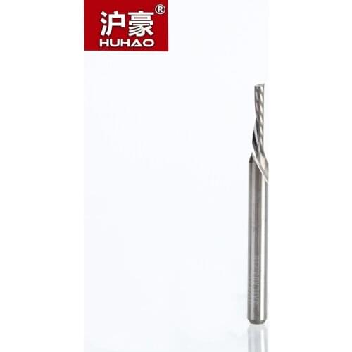 HUHAO 1pc Shank 3.175mm Left Spiral Milling Cutter One Flute Router Bit CNC End Mill Carbide Milling Cutter Tool Accessories