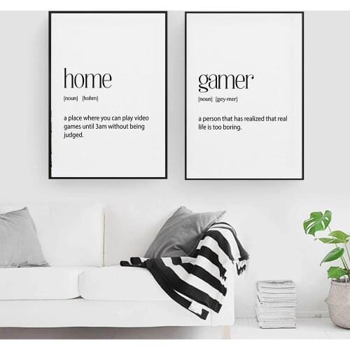 Gamer Game Wall Art Canvas Painting Gaming Room Decor Posters and Prints Abstract Party Artwork Picture for Boys Room Decoration