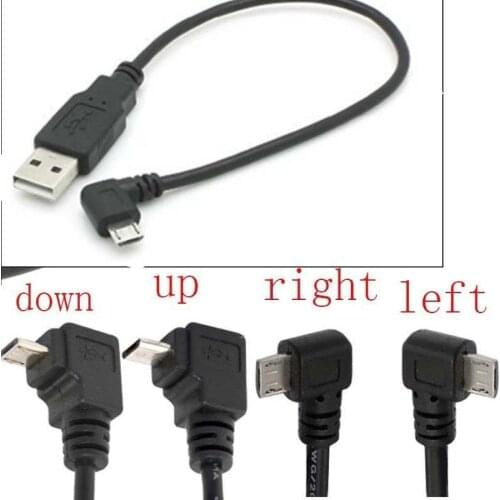 90 Degree Angle USB 2.0 A Male to Left Right Up Down Micro USB Cable For Phone Samsung Data Charge connector Cable