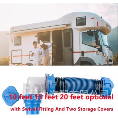 New Rv Sewage Pipe Rv Sewer Hose Extension Kit with Swivel Fitting And Two Storage Covers - 10 Feet 15 Feet 20 Feet