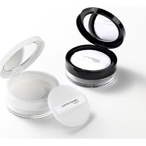 Travel Cosmetics Storage Box Loose Powder Box Portable Loose Powder Fixing Powder Case with Mirror Can Hold 10g Powder