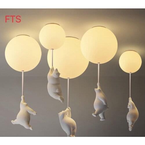Creative ceiling lamp cartoon childrens room ceiling lamp net red restaurant bear warm boys and girls bedroom lamps