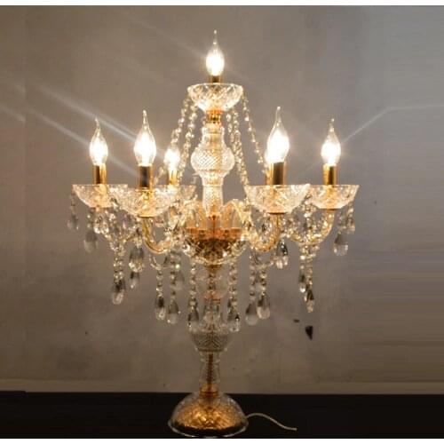 Crystal Table Lamps for Bedroom LED Table Light Candle Holder Candelabra Crystal Table Lamp Designs Lighting Decorations Wedding