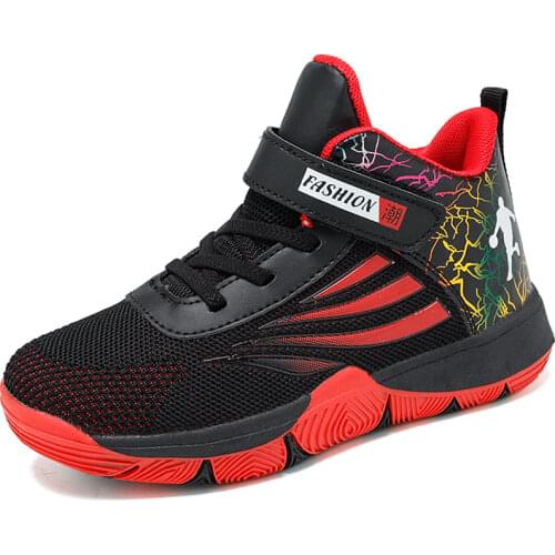 Boy Brand High Quality Leather Thick Sole Kids Sneakers Boys Basketball Shoes Children Sports Shoes Boy Trainers Basket Shoes