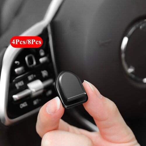 4Pcs/8Pcs Car Hook Organizer Storage for USB Cable Headphone Key Storage Self Adhesive Wall Hook Hanger Auto Fastener Clip Stuff