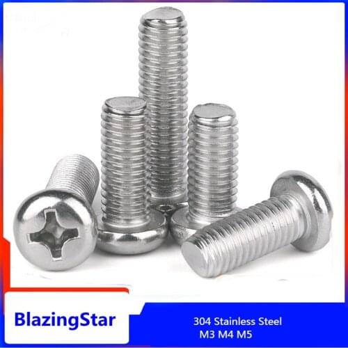 M3 M4 M5 304 Stainless Steel Round Head Screw Electrical Switch Socket Panel Mounting Screw Extended Pan Head Screw